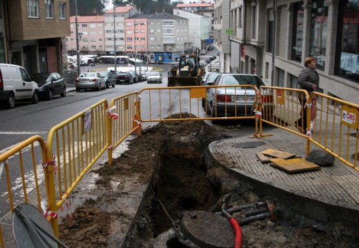 Empezan as obras no sistema de pluviais da rúa Canteira