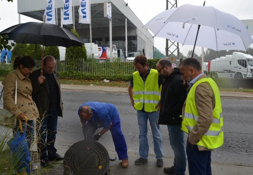 Cambre inspecciona conxuntamente con Sada o sistema  de saneamento do Polígono Industrial de Espírito Santo