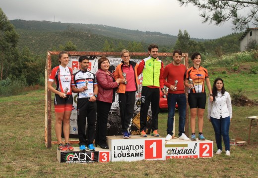 Darío Otero Pampín e Alba Baamonde Otero gañan o I Duatlón Cross de Lousame, organizado polo Club BTT O Treito