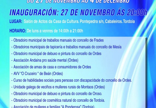 A Mancomunidade de Ordes inaugurará a final de mes a súa IX Mostra de Obradoiros Culturais