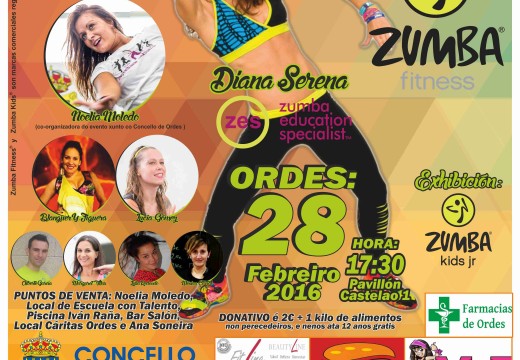 Zumba e solidariedade daranse a man esta vindeira fin de semana no concello de Ordes