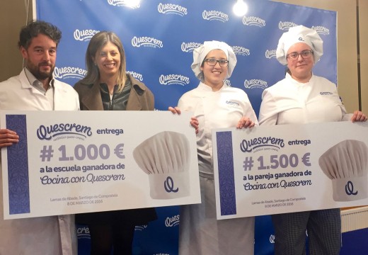 Dúas alumnas do CSHG gañan o I Concurso de Quescrem celebrado no CIFP Compostela para alumnos galegos de cociña