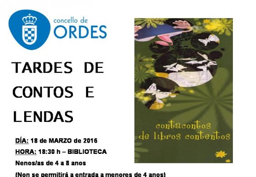 ‘Contacontos de libros contentos’ este vindeiro venres nas Tardes de contos e lendas da biblioteca de Ordes