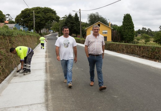 Finalizan as obras de mellora da seguridade viaria no eixo principal de Bardaos