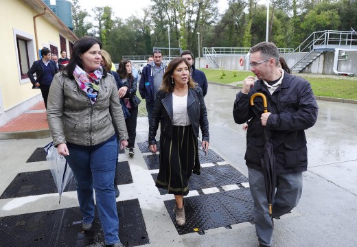 Beatriz Mato destaca a importancia da depuradora de Gandarío, a cuarta instalación deste tipo no concello, que da servizo a 6.000 habitantes e garante a calidade da auga da Ría de Betanzos