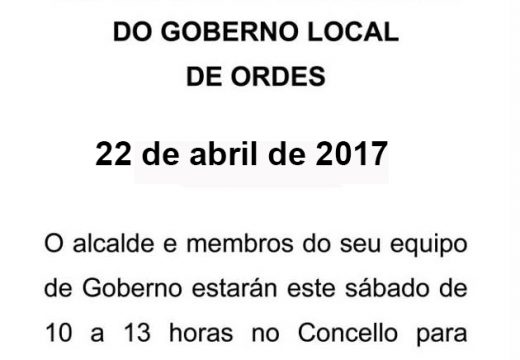 Nova cita co Sábado de portas abertas do Goberno Local