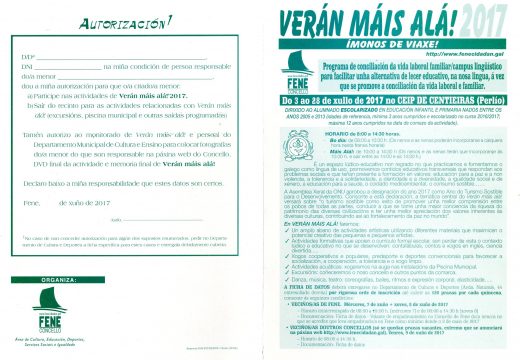 O mércores 7 de xuño abre o praszo para apuntarse ao “Verán Máis Alá!”