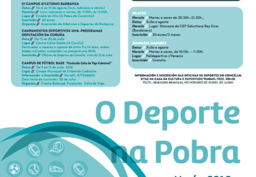 O DEPORTE NA POBRA – Verán 2018 -Obradoiros de Conciliación MÓVETE!!