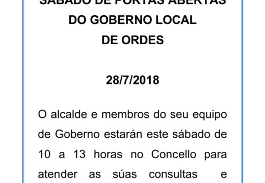 Novo Sábado de portas abertas do Goberno local