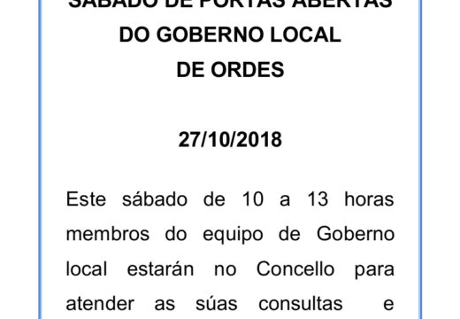 Novo Sábado de portas abertas do Goberno local