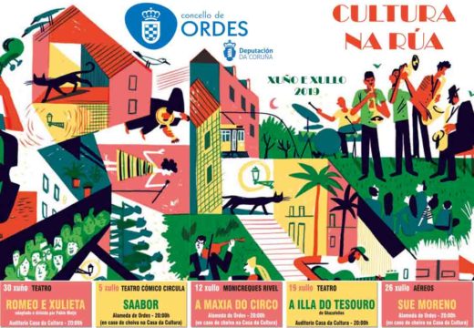 Cultura na rúa enche o verán de Ordes de teatro, monicreques e espectáculos aéreos