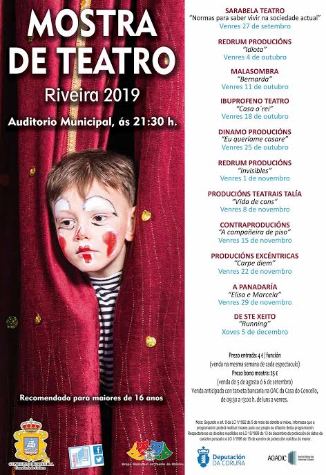 Máis da metade do aforo vendido un día despois da apertura da expedición de bonos para a Mostra de Teatro de Riveira