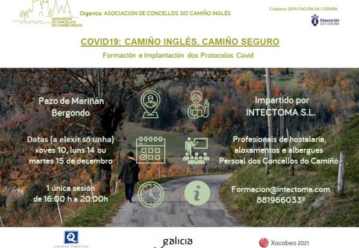 A Asociación de Concellos do Camiño Inglés organiza cursos de formación sobre como implantar plans de continxencia fronte á Covid-19