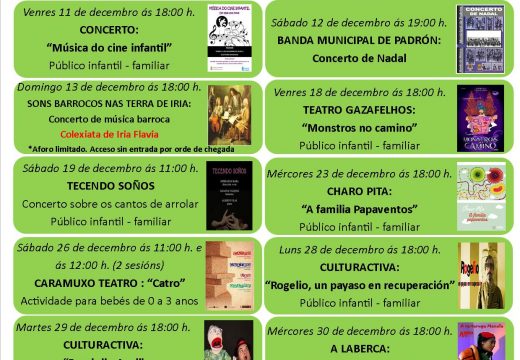 O Concello de Padrón presenta unha programación de Nadal adaptada á situación da Covid-19