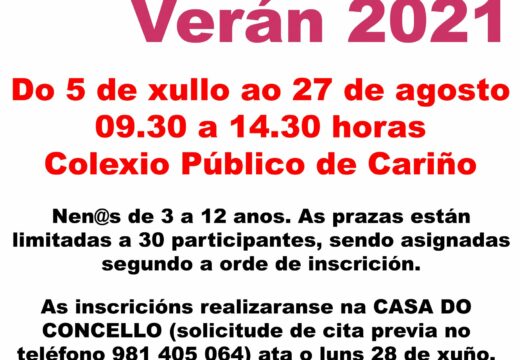 Cariño abre o prazo de inscrición para os seus campamentos urbanos de conciliación no verán