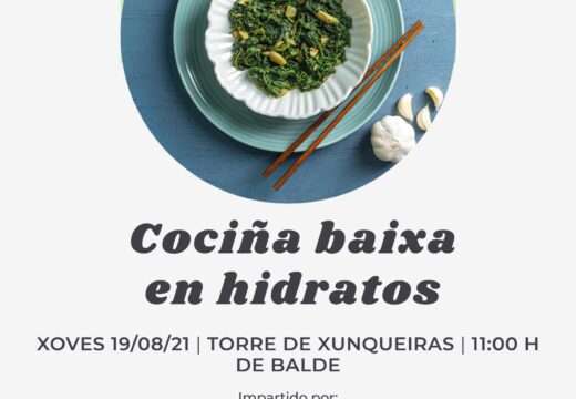 Eva Núñez Abeledo ofrecerá un taller de cociña baixa en hidratos