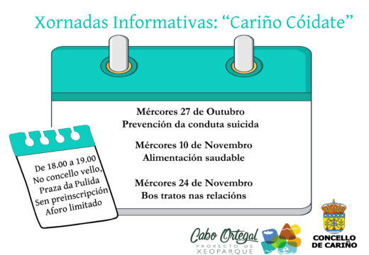 O Concello lanza o programa ‘Cariño Cóidate’, con tres xornadas informativas sobre autocuidados e hábitos saudables