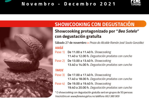 A concellaría de turismo do Concello de Fene organiza un Showcooking con degustación a cargo da recoñecida cociñeira Beatriz Sotelo