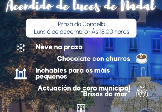 Neve, chocolate con churros, inchables e música no acendido de Nadal