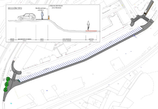 O Concello prolongará as beirarrúas no tramo final da avenida de Oza, aumentando tamén de 33 a 77 as prazas de aparcamento dispoñibles