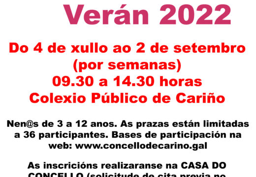 Cariño abre o prazo de inscrición para os seus campamentos urbanos de conciliación no verán