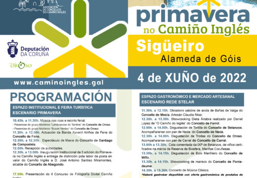 Aprazada a V Primavera no Camiño Inglés ao domingo 12 de xuño