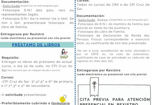 Bergondo abre o prazo das súas tres liñas de axudas para a adquisición de libros de texto e material escolar