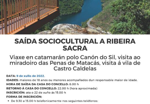 O Concello organiza unha saída á Ribeira Sacra para todos os públicos