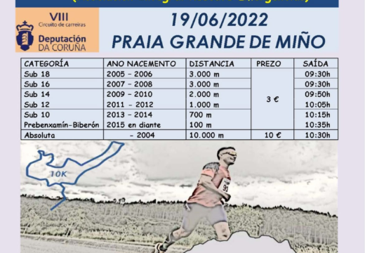 Máis de 200 atletas daranse cita este domingo na IV Carreira Popular 10 K Praia de Miño