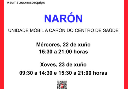 Unha unidade móbil para a doazón de sangue estará dous días desta semana na cidade