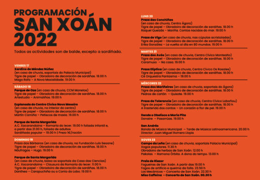 O Concello organiza sete xornadas de actividades culturais para todos os públicos polo San Xoán