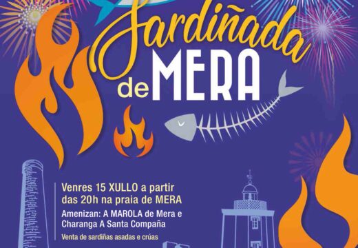 A tradicional sardiñada da praia de Mera celébrase o vindeiro venres 15 de xullo