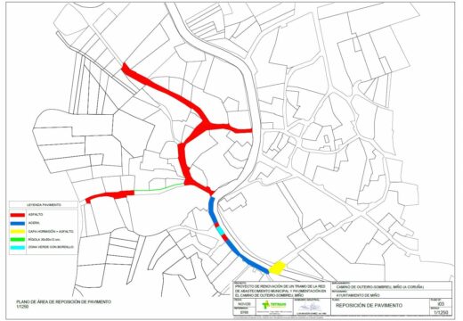O Concello licita as obras de renovación da rede de abastecemento e do firme en Outeiro, Sombreu