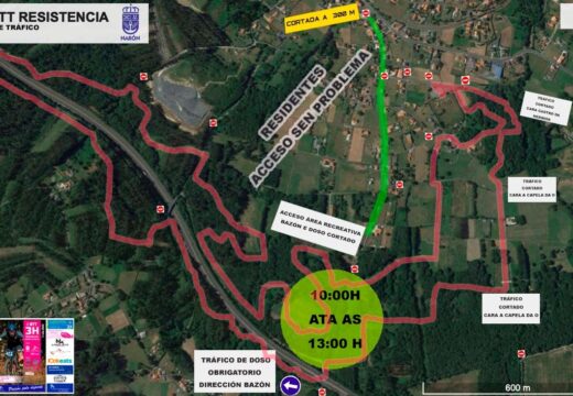 Restricións temporais de tráfico este domingo en Pedroso con motivo da “I BTT Resistencia Cidade de Narón”