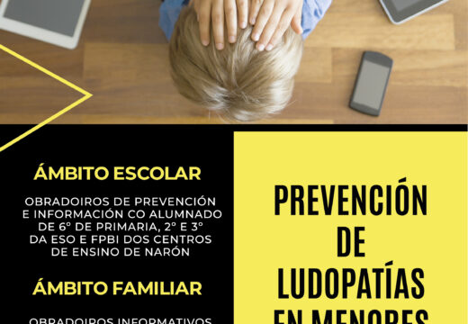 O Concello abrirá en setembro o prazo de inscrición nun obradoiro de Convivencia escolar e prevención do acoso escolar e noutro de Prevención de ludopatías en menores