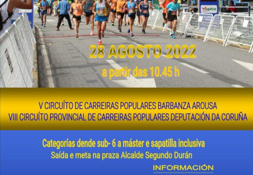 Toca calza-las zapatillas deportivas no 28 de agosto coa XIII Carreira Popular Concello da Pobra do Caramiñal