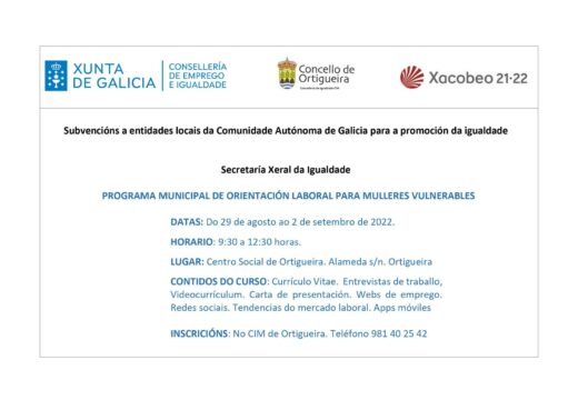 Programa Orientación Laboral para mulleres vulnerables