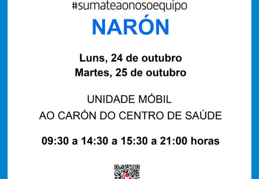 Unha unidade móbil para a doazón de sangue estará o luns e o martes da vindeira semana xunto ao centro de saúde