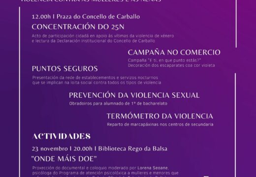 O Concello de Carballo pon en marcha unha rede de puntos seguros para persoas que poidan ser vítimas de violencia