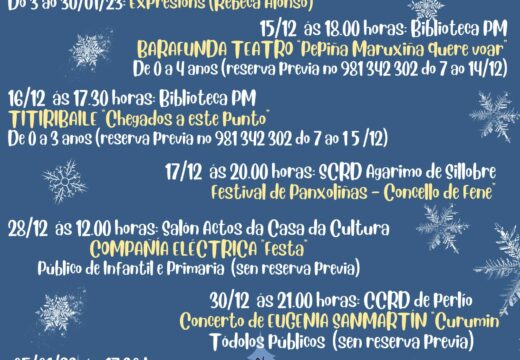 O Concello de Fene presenta un completo programa de actividades para o Nadal