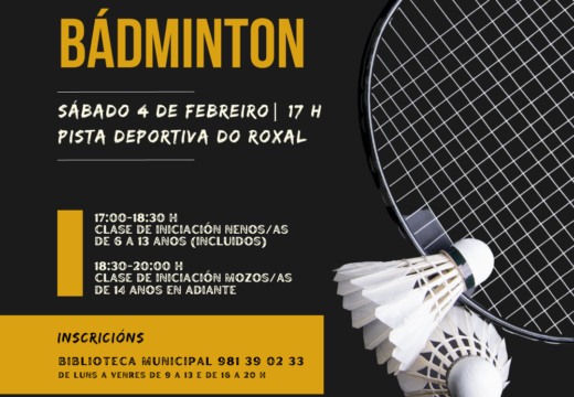 Xornada de iniciación ao bádminton na pista do Roxal