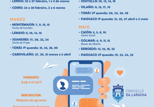 O concello organiza obradoiros sobre o emprego do teléfono móbil para maiores de 55 anos