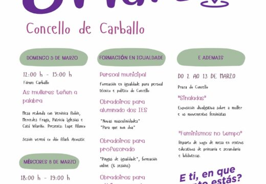 Unha interesante mesa redonda con mulleres de Carballo que despuntan en profesións masculinizadas abriu os actos do 8M