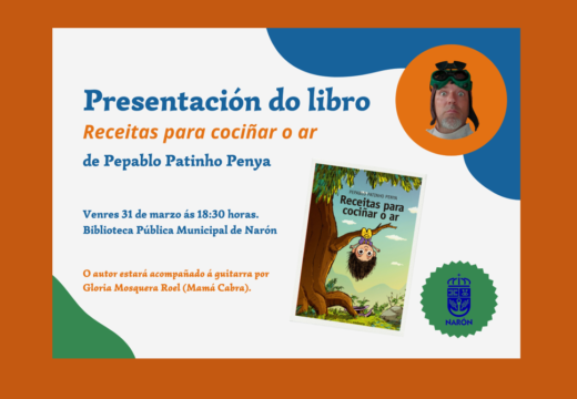 O actor e escritor Pepablo Patinho presentará este venres na Biblioteca o seu libro “Receitas para cociñas no ar”