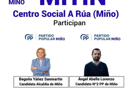 Begoña Yañez, candidata de Partido Popular de Miño, dará o seu mitin de campaña este martes 16 de maio