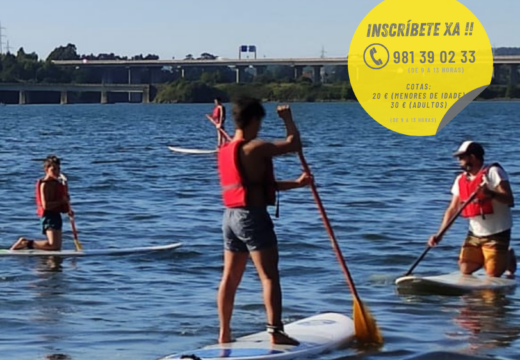 O Concello abre inscricións no curso de paddle surf que organizará en agosto na praia do Puntal