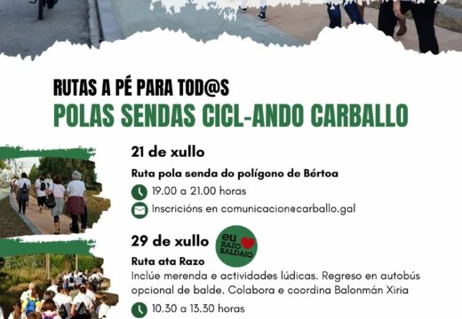 O Concello de Carballo pon en marcha un programa de rutas a pé pola nosa extensa rede de sendas ciclopeonís