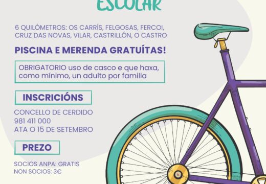 Cerdido celebrará o sábado 23 de setembro a primeira edición da Marcha Cicloturista Escolar