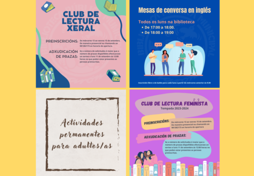 A Biblioteca abre mañá o prazo de preinscrición no Club de Lectura feminista e o Club de Lectura xeral