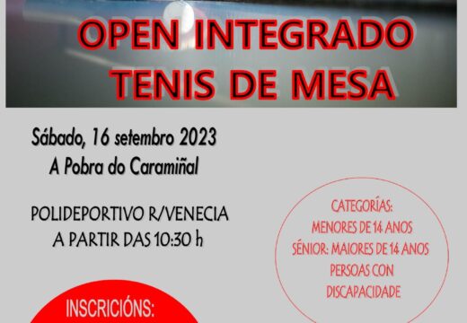 O tenis de mesa protagonizará un Open Integrado na Pobra